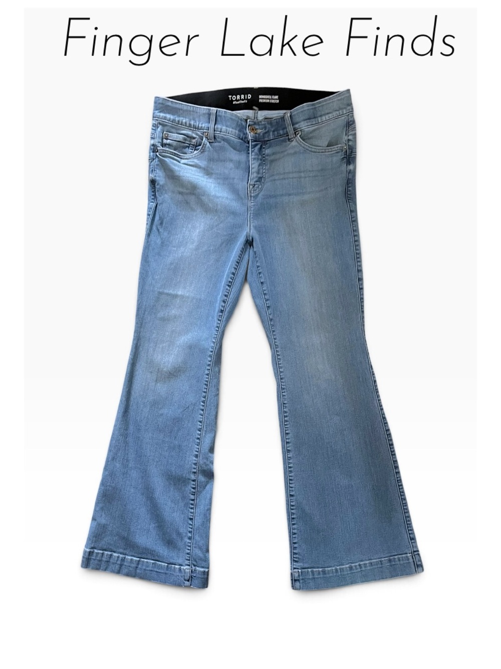 Torrid Medium Blue Bombshell Flare Jeans, 16R